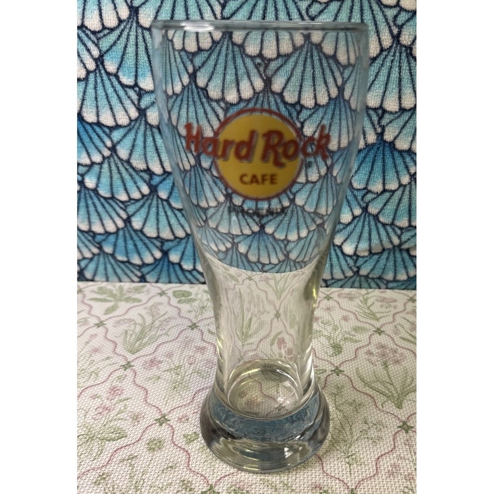 Hard Rock Cafe Phoenix Pilsner Beer Glass 8" Tall Logo Souvenir Barware